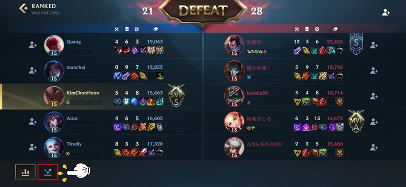 Nhấn v&agrave;o biểu tượng chia sẻ Li&ecirc;n Minh Tốc Chiến